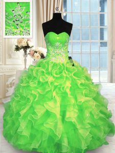 Glorious Quince Ball Gowns Military Ball and Sweet 16 and Quinceanera with Beading Sweetheart Sleeveless Lace Up