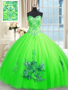Exquisite Floor Length Quince Ball Gowns Sweetheart Sleeveless Lace Up