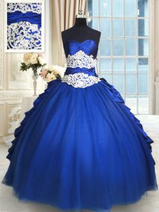 Sleeveless Lace Up Floor Length Beading and Lace and Appliques and Ruffles and Pick Ups Sweet 16 Quinceanera Dress
