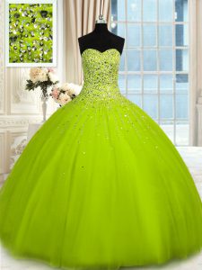 Floor Length Olive Green Quinceanera Gown Sweetheart Sleeveless Lace Up