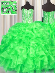 Dramatic Floor Length Ball Gowns Sleeveless Sweet 16 Dresses Lace Up