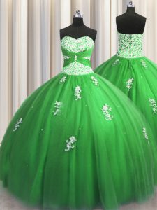 Popular Quinceanera Gowns Military Ball and Sweet 16 and Quinceanera with Beading and Appliques Sweetheart Sleeveless Lace Up