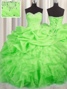 On Sale Pick Ups Floor Length 15th Birthday Dress Sweetheart Sleeveless Lace Up