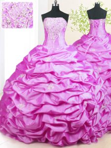 Sophisticated Sleeveless Sweep Train Beading and Pick Ups Lace Up Sweet 16 Dress