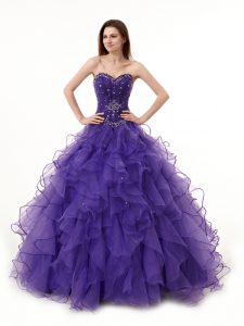 Vintage Floor Length A-line Sleeveless Purple Quinceanera Dresses Lace Up