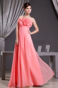 Watermelon Chiffon Dama Dresses with Flower for Wholesale Price