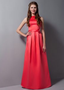 Cheap High neck Floor-length Dresses for Quinceanera in Rust Red