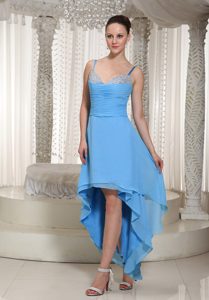 Discount High-low Chiffon Teal 15 Dresses for Damas with Spaghetti Straps