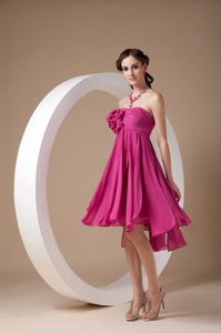 Discount Strapless Fuchsia Flowers Dama Dress for Quinceanera for Fall