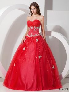 Ball Gown Sweetheart Lovely Tulle Quinceanera Dress with Beading