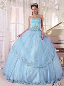 Lilac Ball Gown Sweetheart Lovely Sweet 16 Dress in Taffeta and Tulle