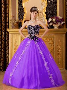 Sweetheart Low Price Beaded Tulle Quinces Dresses with Appliques