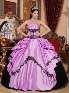 Lavender Strapless Quinceanera Dresses in Taffeta for Custom Made