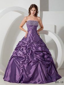 Strapless Floor-length Ball Gown Beading Dresses for Quinceaneras