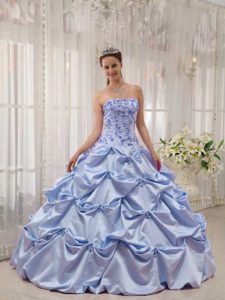 Lilac Ball Gown Taffeta Appliques and Pick-ups Quinceanera Gown Dresses