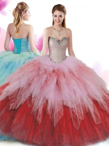 Inexpensive Floor Length Multi-color Quince Ball Gowns Sweetheart Sleeveless Lace Up