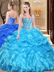 Sleeveless Lace and Appliques Lace Up Sweet 16 Dress