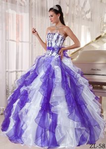 Satin Lace-up Beaded Organza 2013 Wonderful Dresses for Quinceanera