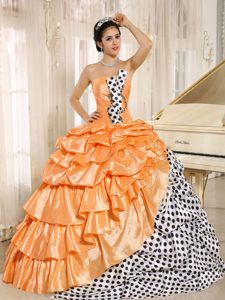 Popular Strapless 2013 Dress for Quince with Pick-ups in Multi-color on Sale