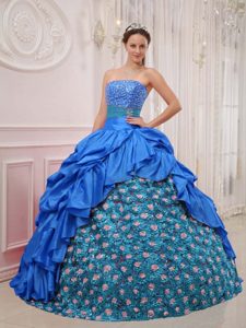 Strapless Beaded Quinceanera Gown with Appliques and Pick-ups on Promotion