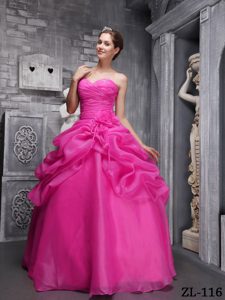 Pretty Sweethrart Best Sweet 16 Dress in Organza with Hand Made Flowers