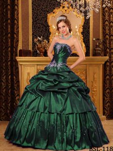 Remarkable Strapless Appliqued Dresses for Quince in Taffeta on Sale