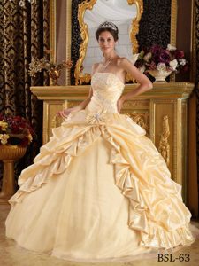 New Taffeta and Tulle Beaded Sweet Sixteen Quinceanera Dress with Pick-ups