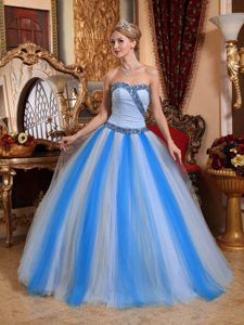 Multicolor Sweetheart Tulle Beaded Quinceanera Dresses for Custom Made