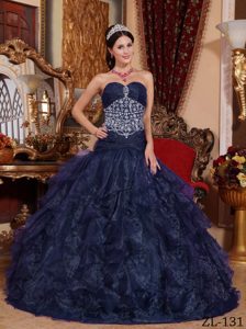 Elegant Sweetheart Organza Beaded Quinceanera Dresses for Custom Made