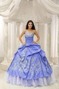 One Shoulder Organza Embroidery Decorated Quinceanera Dress for Cheap