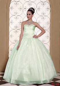 Beautiful 2013 Beading Dress for Quinceanera in Yellow Green with Sweetheart 2013
