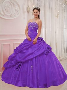 Romantic Sweetheart Quinceanera Gown Dresses in Purple with Appliques