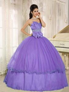 Beaded Purple Strapless Best Sweet 16 Dress Made in Taffeta and Organza