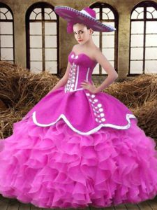 High Class Sleeveless Lace Up Floor Length Ruffles Sweet 16 Quinceanera Dress