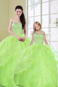Glittering Sequins Floor Length 15th Birthday Dress Sweetheart Sleeveless Lace Up