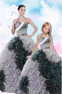 Customized Multi-color Lace Up Sweetheart Sequins and Pick Ups 15 Quinceanera Dress Taffeta Sleeveless