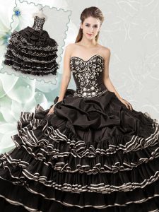 Sweetheart Sleeveless Organza Quinceanera Dresses Beading and Ruffled Layers and Pick Ups Lace Up