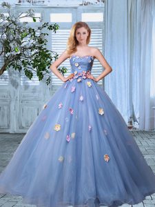 Beautiful Sweetheart Sleeveless Lace Up Quinceanera Gown Lavender Organza