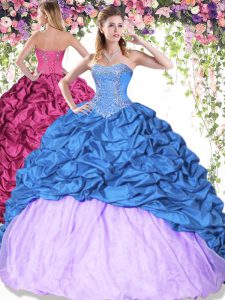 Multi-color Sweet 16 Quinceanera Dress Military Ball and Sweet 16 and Quinceanera with Pick Ups Sweetheart Sleeveless Lace Up