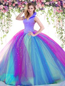 Beading Sweet 16 Quinceanera Dress Multi-color Backless Sleeveless Floor Length