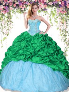 Sleeveless Beading and Pick Ups Lace Up Quinceanera Gowns