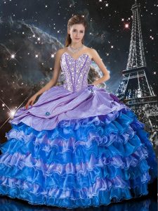 Flirting Floor Length Multi-color 15 Quinceanera Dress Sweetheart Sleeveless Lace Up
