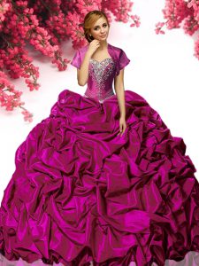 Noble Sleeveless Sweep Train Lace Up With Train Beading and Ruffles Vestidos de Quinceanera