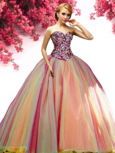 Multi-color Sweetheart Lace Up Beading Vestidos de Quinceanera Sleeveless