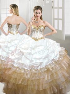 Sumptuous Pick Ups Multi-color Sleeveless Organza and Taffeta Lace Up Sweet 16 Dresses for Military Ball and Sweet 16 and Quinceanera