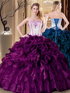 Sleeveless Pick Ups Lace Up Quince Ball Gowns