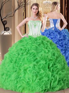 Gorgeous Floor Length Quinceanera Dress Strapless Sleeveless Lace Up